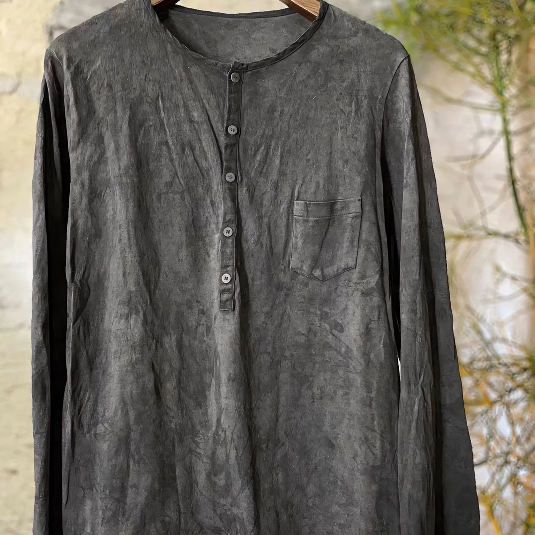 左岸迷香  果儿坊【T恤】植物染 棉 100%针织T  百搭  休闲 74623