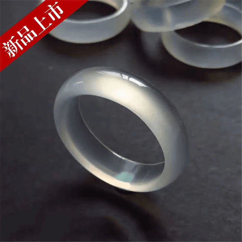 （圈口随机)天然玉髓冰冰透高级冰感通用戒圈百搭跑环时尚玉戒指