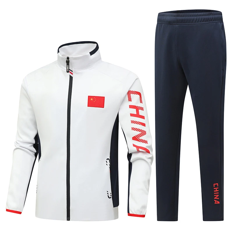 中国队运动服体育生运动员出场服武术国服春秋季跑步情侣套装班服