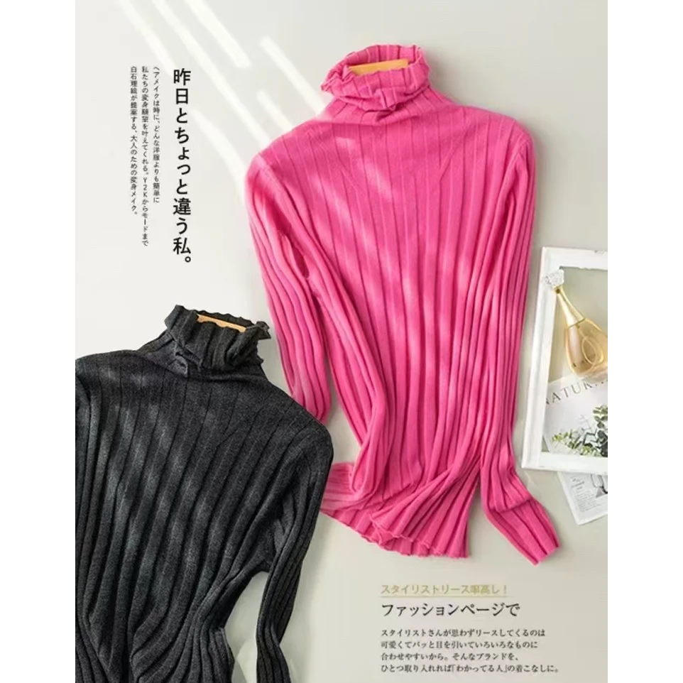 网红修身长袖女士显瘦棉羊毛打底毛衣九十九点九专用时尚条纹