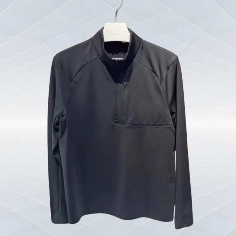 112-FL秋冬新款半高领加绒打底衫男休闲运动保暖内搭卫衣长袖T恤