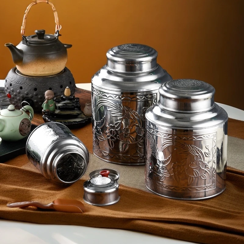 不锈钢茶叶罐家用茶叶储存罐陈皮储存罐便携茶叶罐茶叶储存密封罐