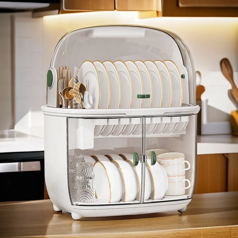 碗碟沥水架大容量家用厨房双层多功能沥水碗杯子收纳箱碗筷收纳盒