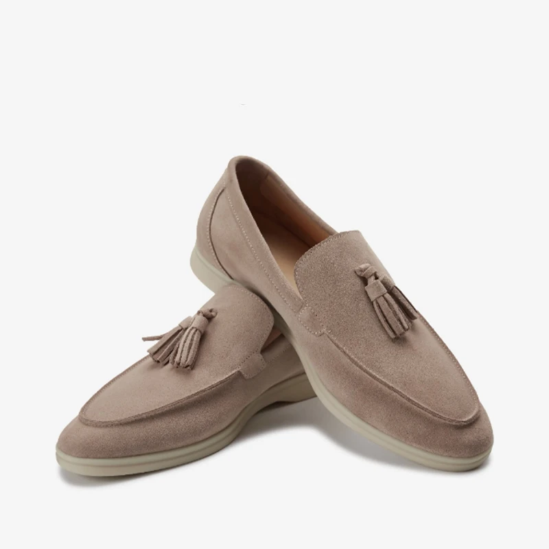 【高级定制】老钱风一脚蹬头层牛绒鞋面男鞋夏季透气软面商务休闲