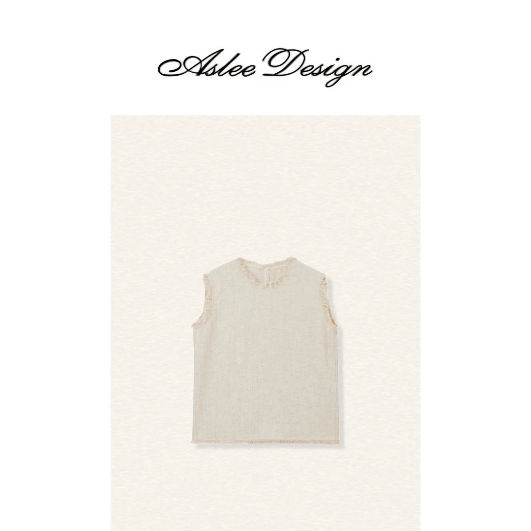 【亭亭专属】 “轻舞燕麦”圆领简约纯色套头无袖马夹LSS240166Y