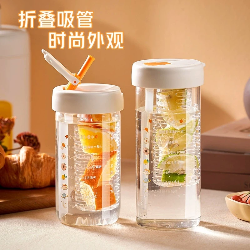 玻璃杯女学生高颜值吸管水杯夏季便携泡茶大容量新款2022咖啡杯子