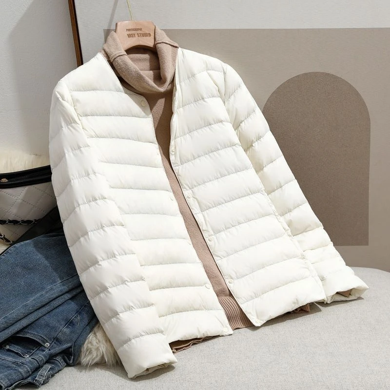 新款轻薄羽绒服衣女短款2023年冬季保暖内胆羽绒服保暖修身款