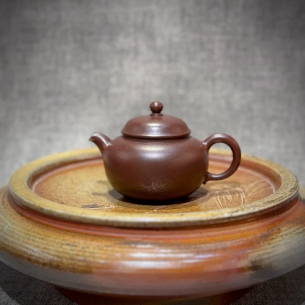 潮简正品 吴义永 潮式自得壶 105cc 潮州手拉朱泥壶 全手工紫砂壶