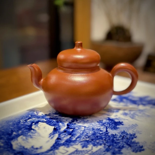 潮简正品 吴义永 葫芦壶 200cc潮州手拉朱泥壶全手工紫砂壶明德园