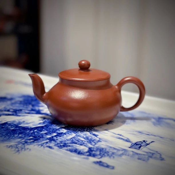 正品 吴义永 平盖君德壶 150cc 潮州手拉朱泥壶 全手工谢华明德园