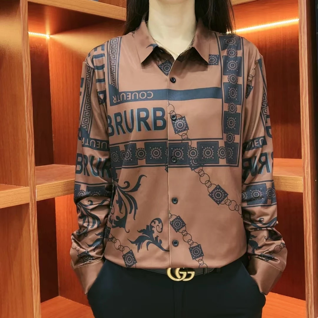 新款男士潮流时尚百搭欧货商务休闲高弹力无痕长袖衬衫（99925）