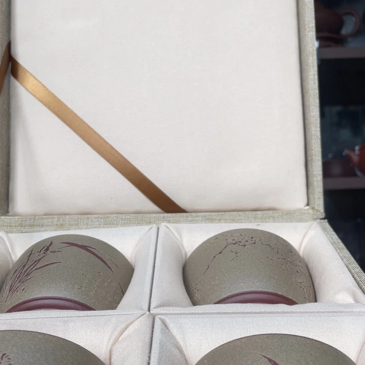 紫泥茶壶原矿紫泥4个杯