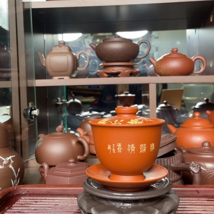 朱泥茶壶原矿朱泥盖碗