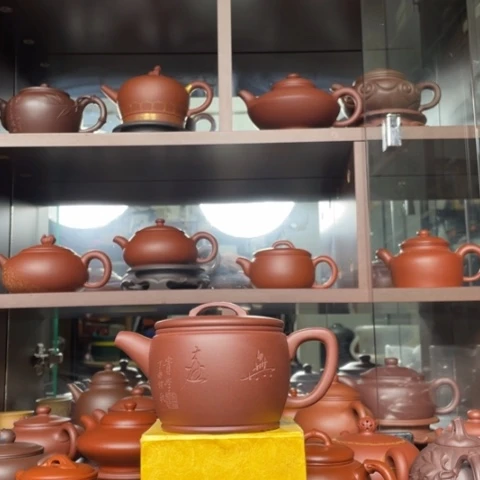 清水泥茶壶原矿清水泥半手工制作汉瓦