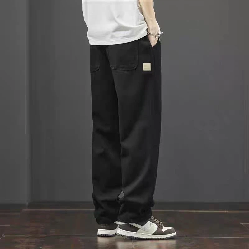 新款宽松直筒美式工装裤男士2025春秋季夏季阔腿春季男款休闲裤子
