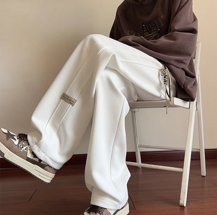 加绒裤子男春秋款运动卫裤2025新款美式宽松直筒潮牌痞帅休闲长裤