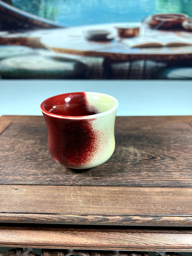 神后钧瓷窑变玉兰杯