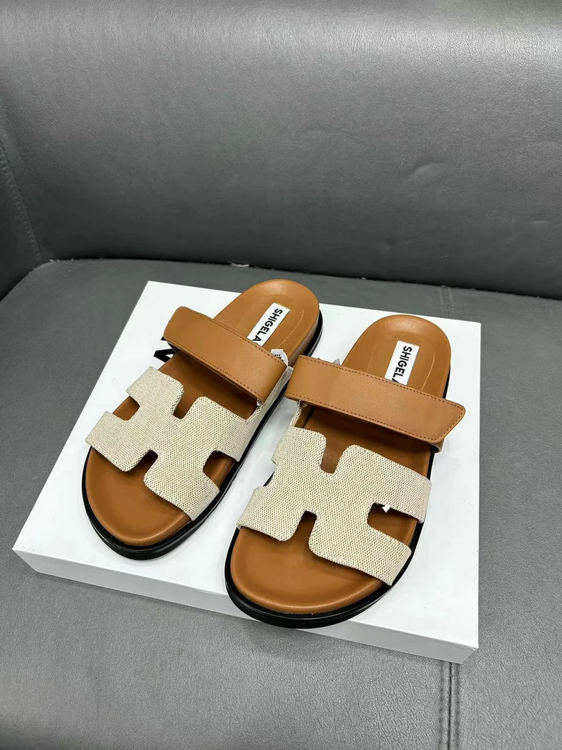 诗歌兰拖鞋平底一字拖