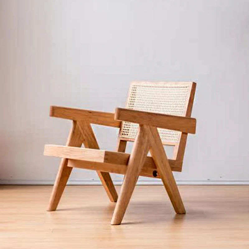 无喧「昌迪加尔休闲椅」北欧全实木椅靠背单人客厅家用阳台椅柚木