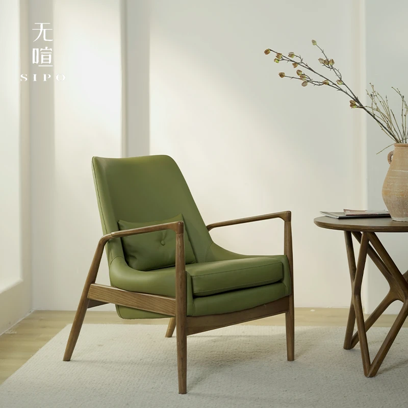 无喧「太空舱」北欧实木设计简约休闲椅家用侘寂风中古沙发客厅