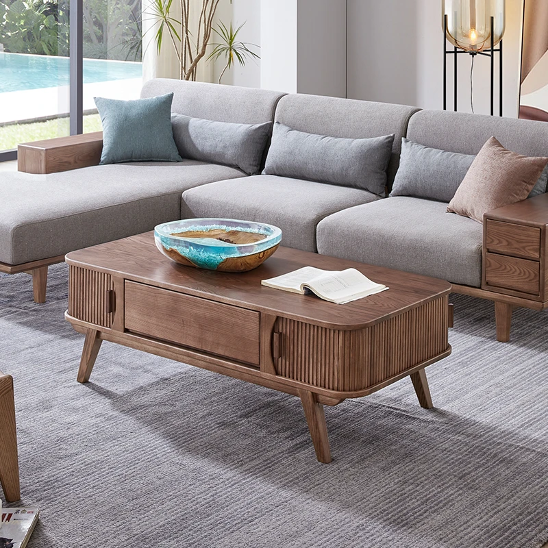 无喧「钢琴条几」实木茶几北欧白蜡木储物柜客厅民宿家用创意储物柜