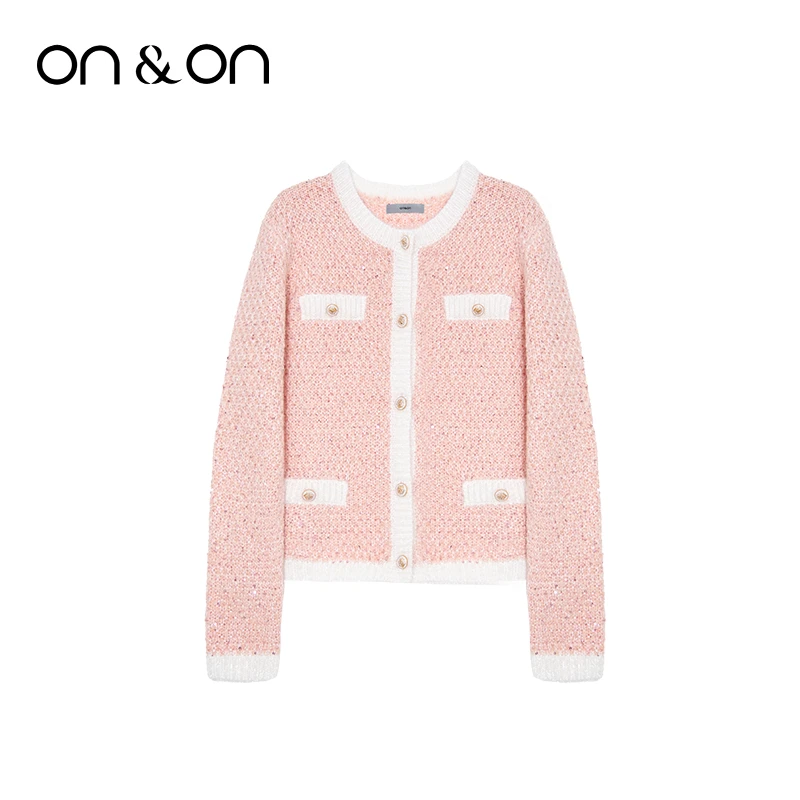 ON&ON/安乃安25春季女时尚小香韩版圆领细闪小香香开衫-NW1WS1143