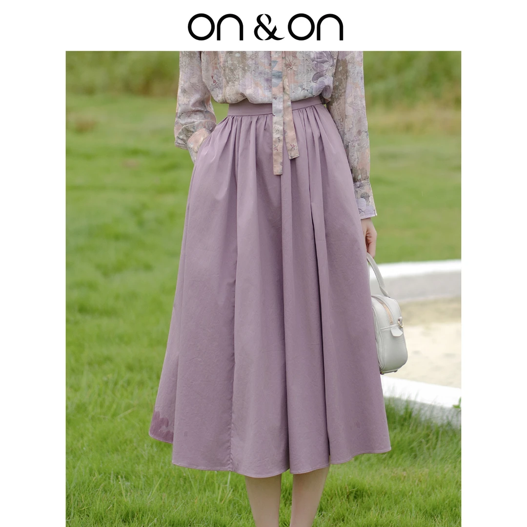 ON&ON/安乃安新款法式高腰女赫本风A字时尚大摆半身裙N4SA1008371
