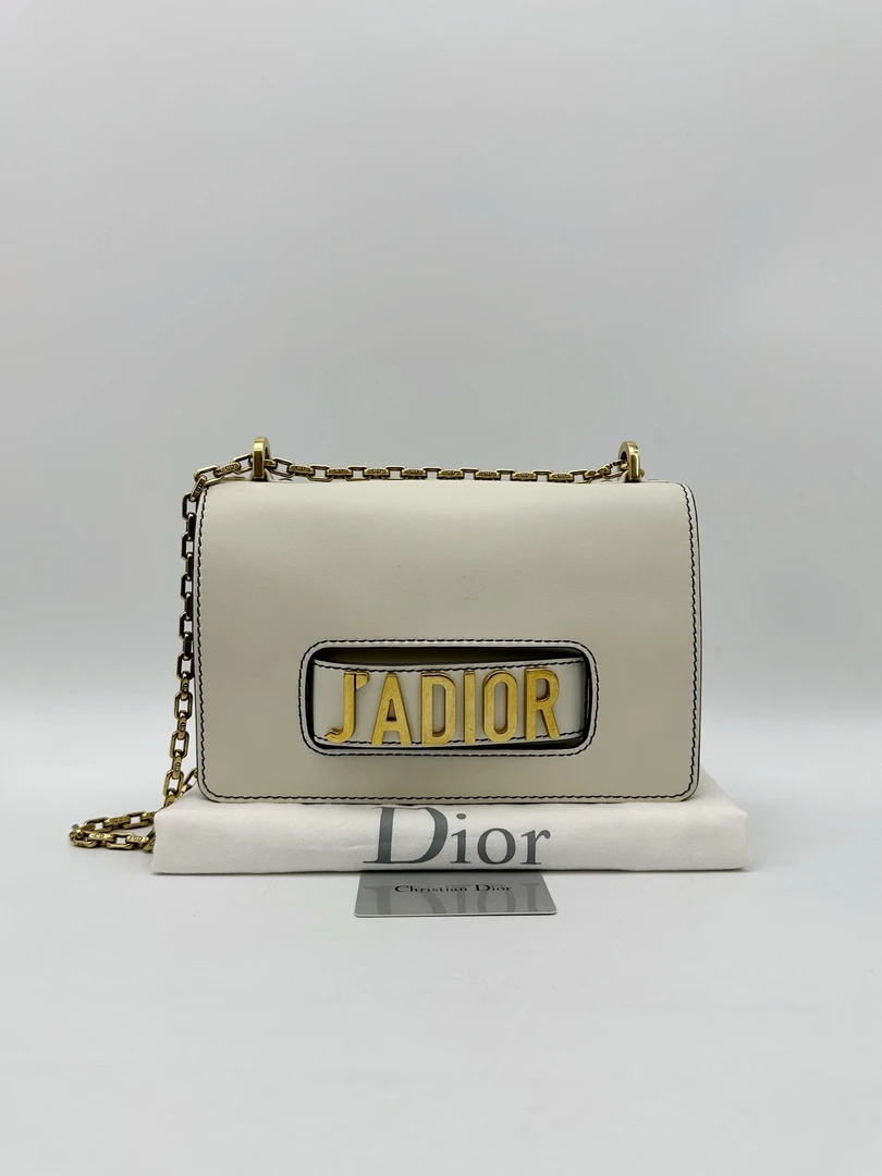 95新 DIOR/迪奥 白色中号JADIOR 链条包61225