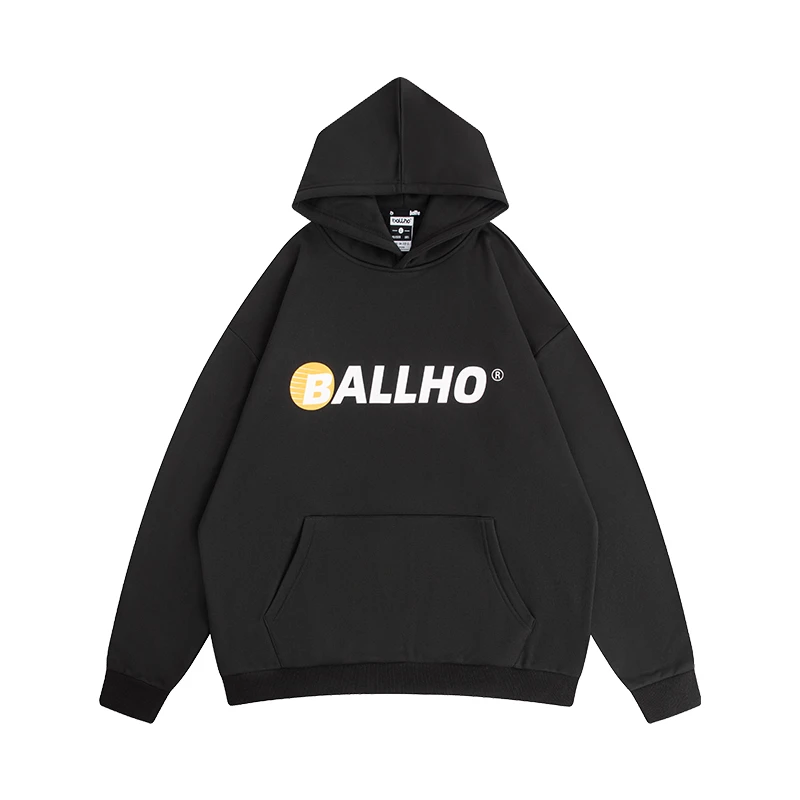 BALLHO秋冬新款加厚加绒篮球连帽卫衣男女帽衫宽松运动美式上衣