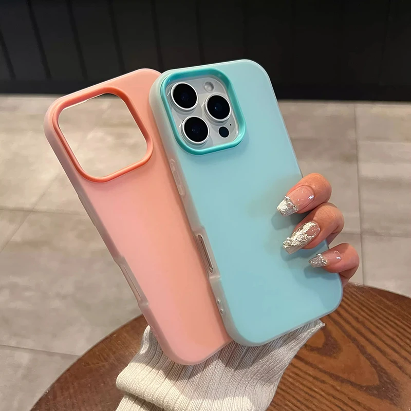 磨砂款果冻色适用苹果15promax手机壳iphone12/13/14plus软16防摔