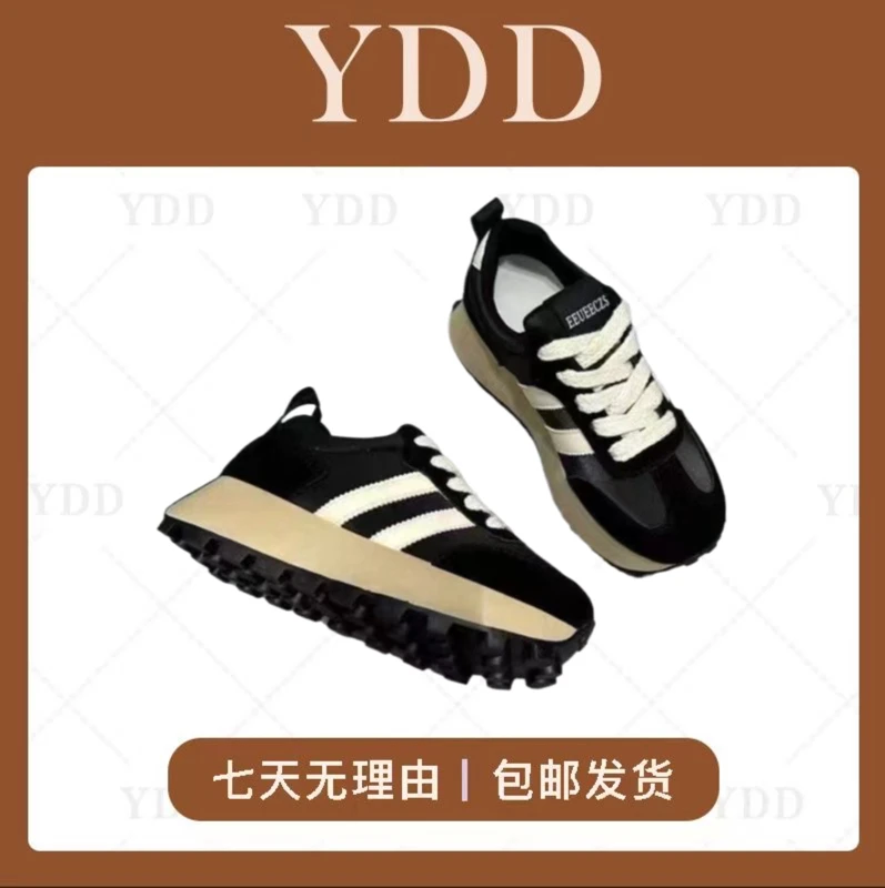 【YDD】2023秋冬厚底拼色百搭复古系带运动休闲鞋2209