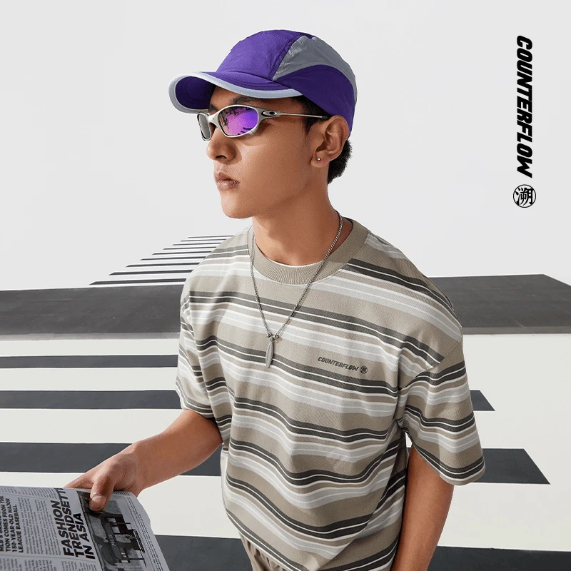 李宁CF溯男子冰感舒适户外透气温控宽松短袖T恤ATSU631