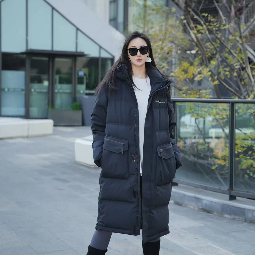 李宁CF溯放肆趣野长款长羽绒服情侣冬季鸭男士运动羽绒服