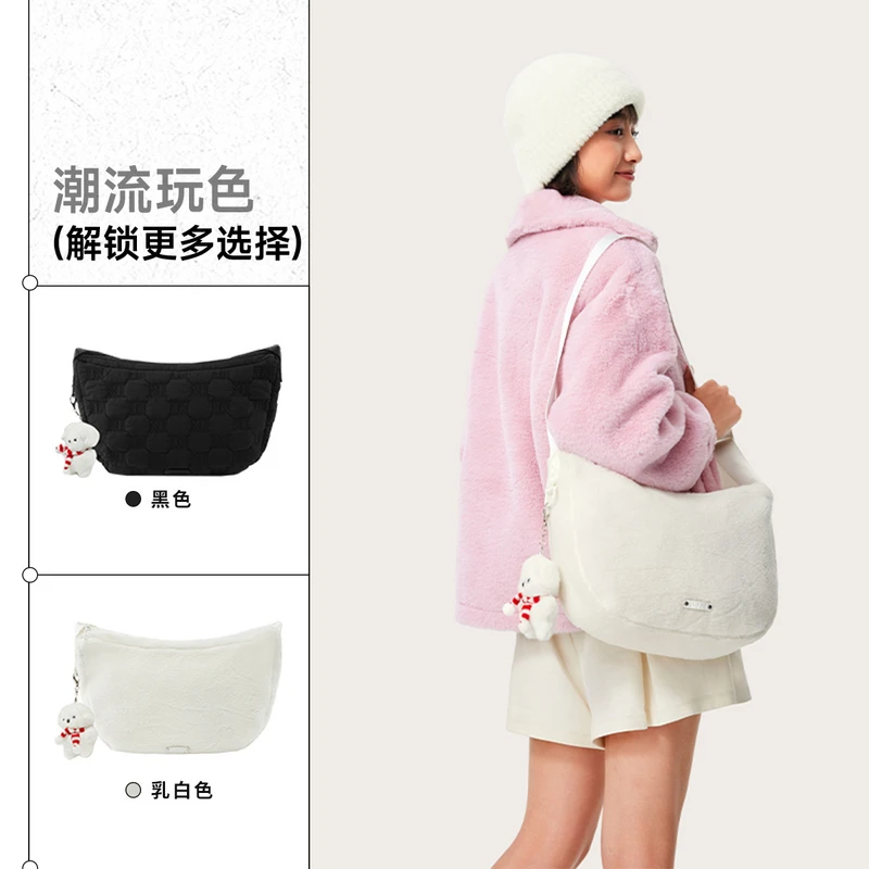 李宁【背负灵活】运动生活系列女子时尚ins肩背包冬季ABDU382