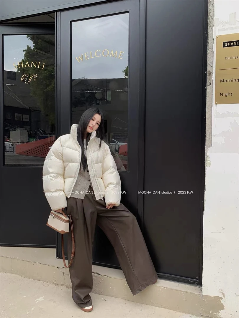 【思思专属】 2023韩版时尚休闲百搭宽松冬季短款95鹅绒服 RQ3308