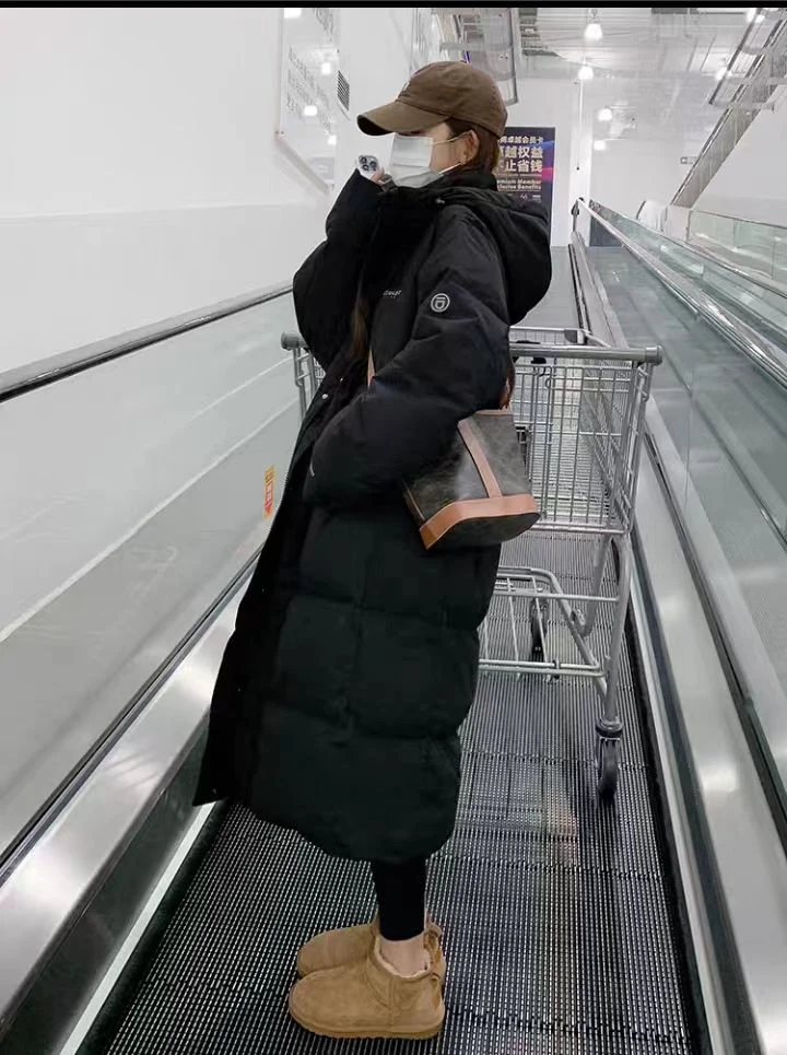 【胖子专属】2023韩版时尚休闲黑色百搭宽松加厚冬季鹅绒服RQ2009