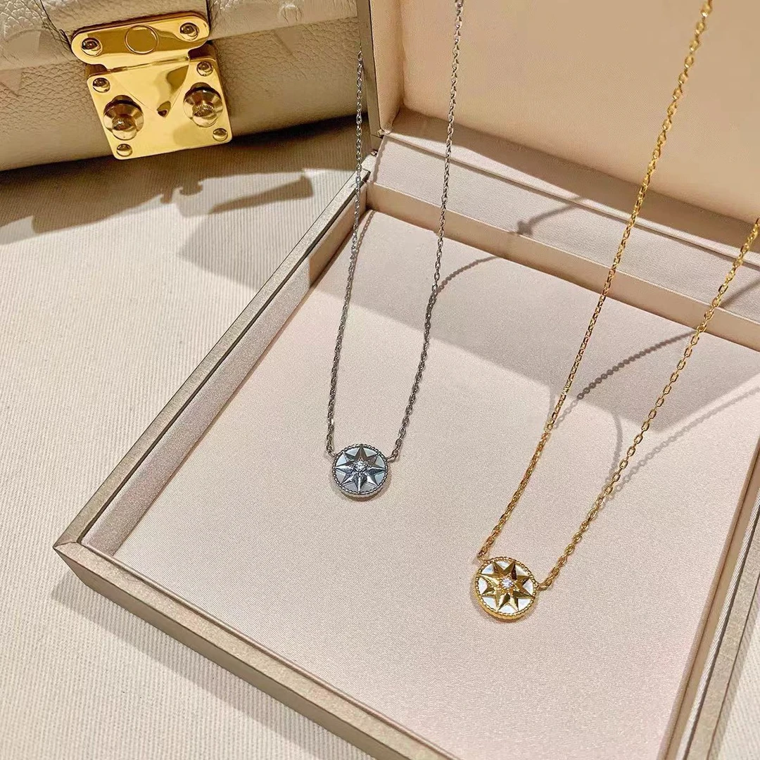 钛钢项链 幸运罗盘八芒星项链轻奢时尚设计精致感新款爆款颈链X