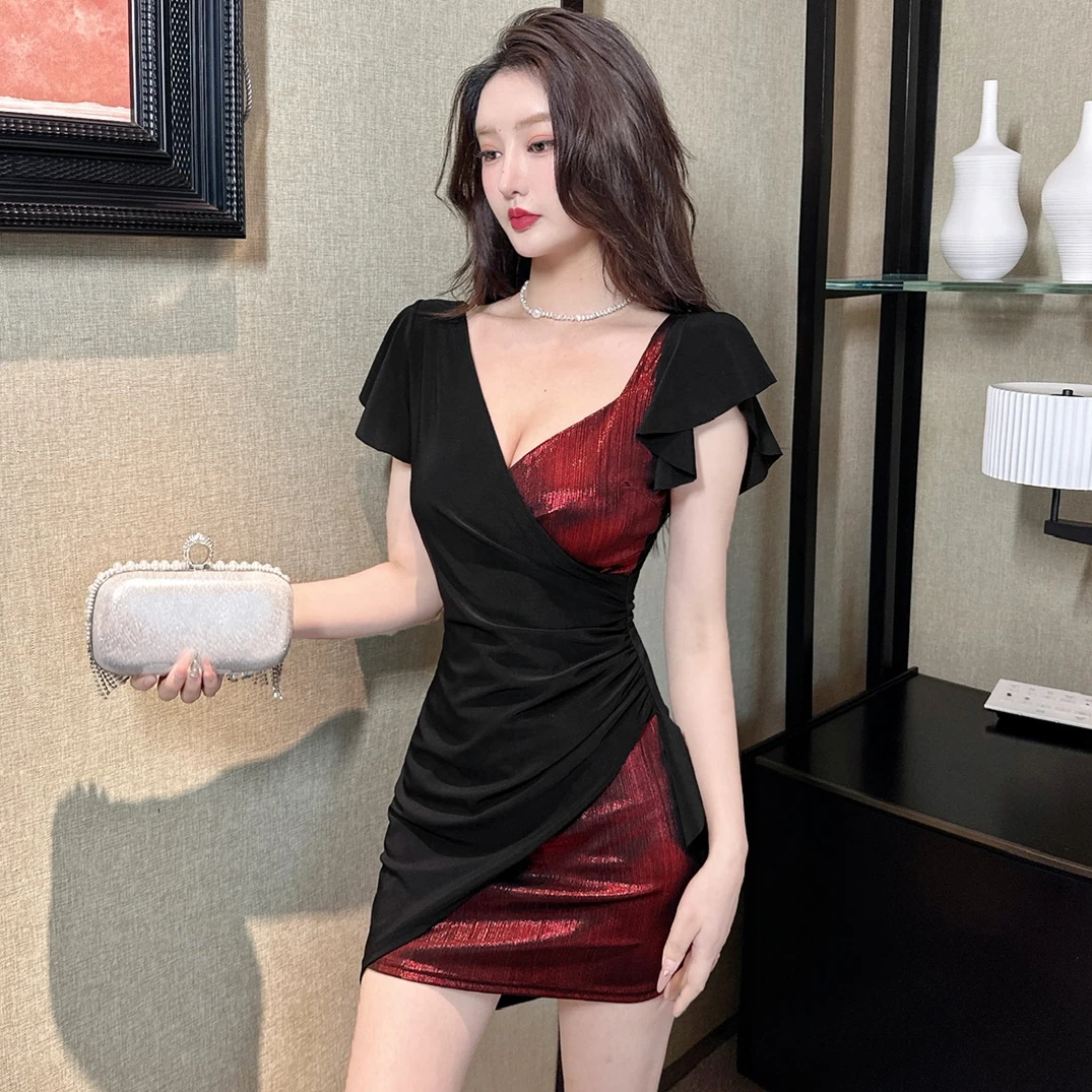 夜场女装不规则紧身短裙时尚显瘦spa足浴桑拿按摩技师制服工作服