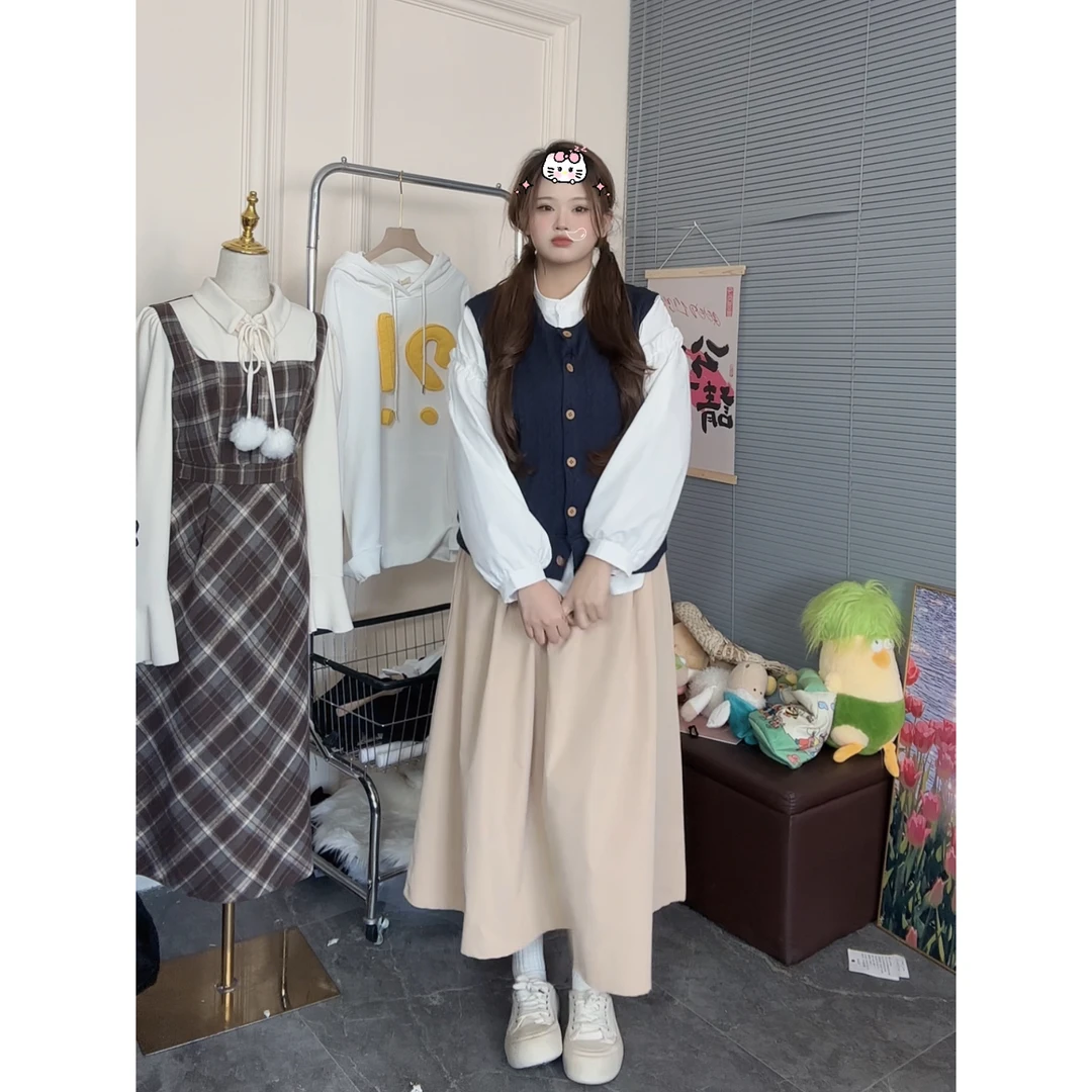 韩系衬衫马甲穿搭配一整套连衣裙子2024早秋季新款女装入秋高级感