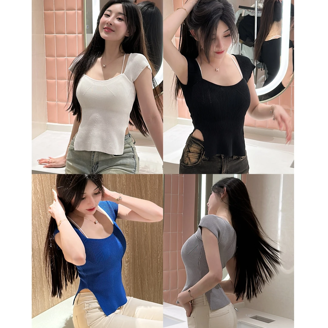 希野逸儿【江南性感美人】韩模感胸大腰细YYDS紧身短袖女百搭