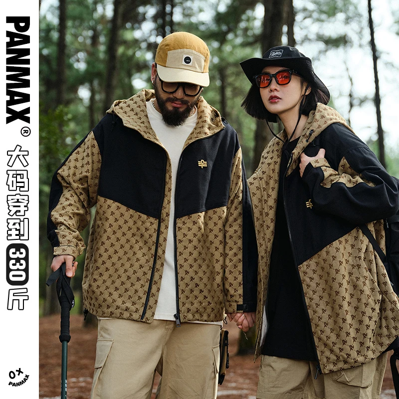 PANMAX/潘·麦克斯复古高级感老花夹克男潮牌情侣装休闲上衣外套