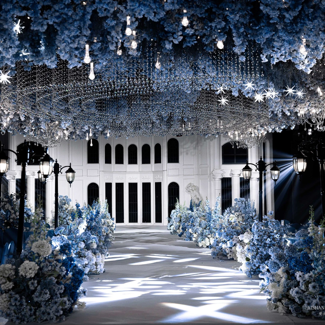 奉化诚信御宴大酒店蓝色小香风水晶婚礼