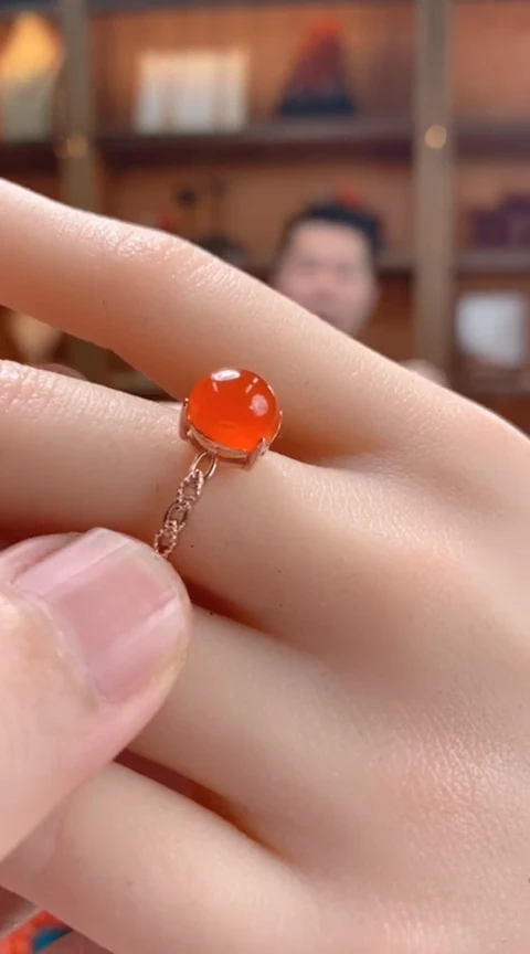 【闪购商品】南红玛瑙戒指未镶嵌冰红戒指 小