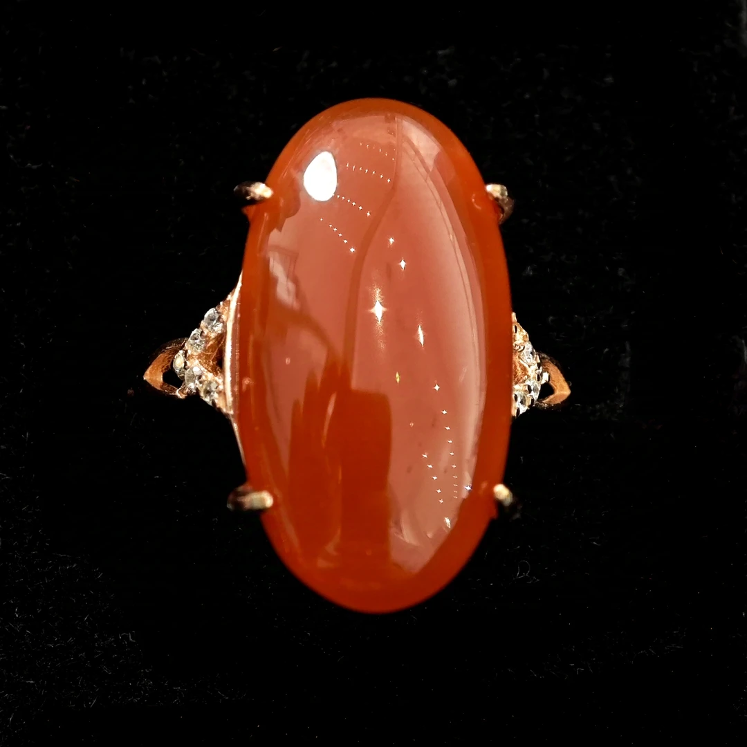 语唐南红冰红戒指（长款）（多样性发货）