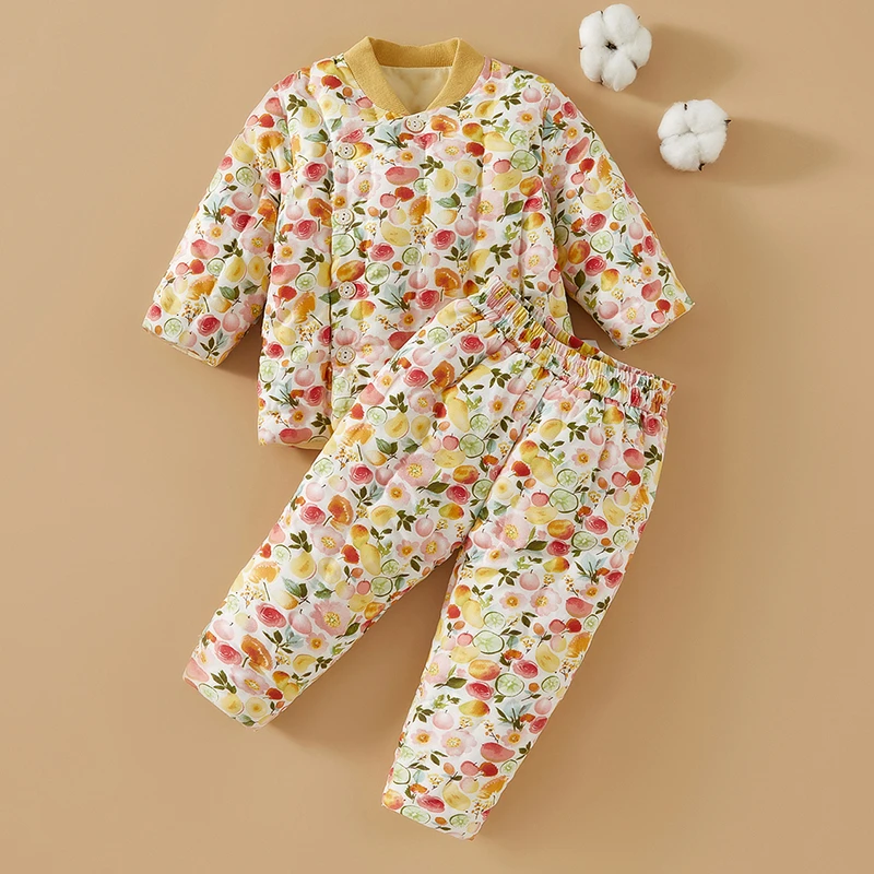 婴儿手工纯棉花棉袄棉裤套装婴幼儿童装棉衣宝宝冬季棉服棉内胆厚