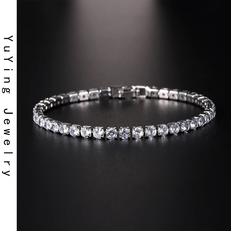 合金手链 嘻哈网球手链男女潮牌简约轻奢小众高级感镶嵌欧美饰品