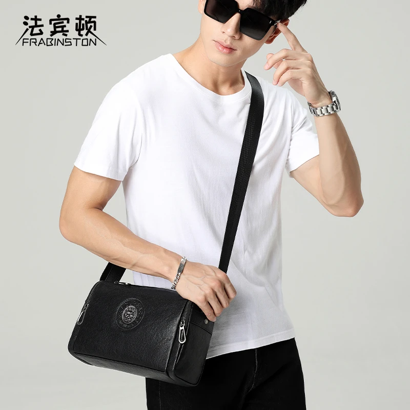 FRABINSTON/法宾顿男士皮包真皮男包单肩包斜挎包背包通勤小包包