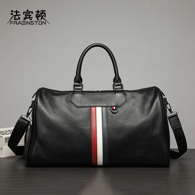 FRABINSTON/法宾顿男士真皮旅行包旅行袋商务登机包大容量出差包