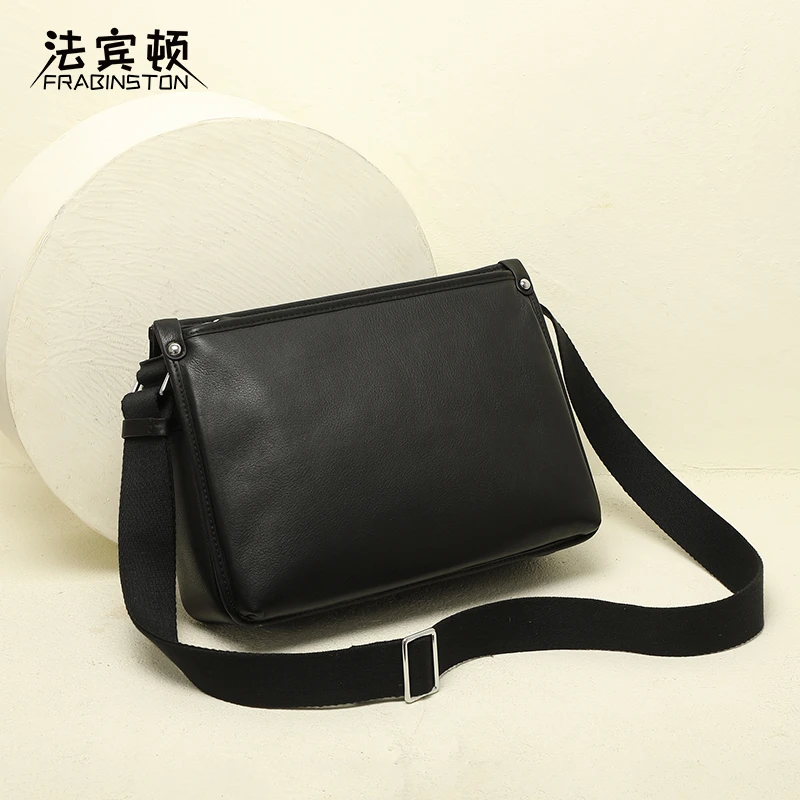 真皮男士单肩包斜挎包大容量休闲百搭商务邮差包高档质感通勤背包