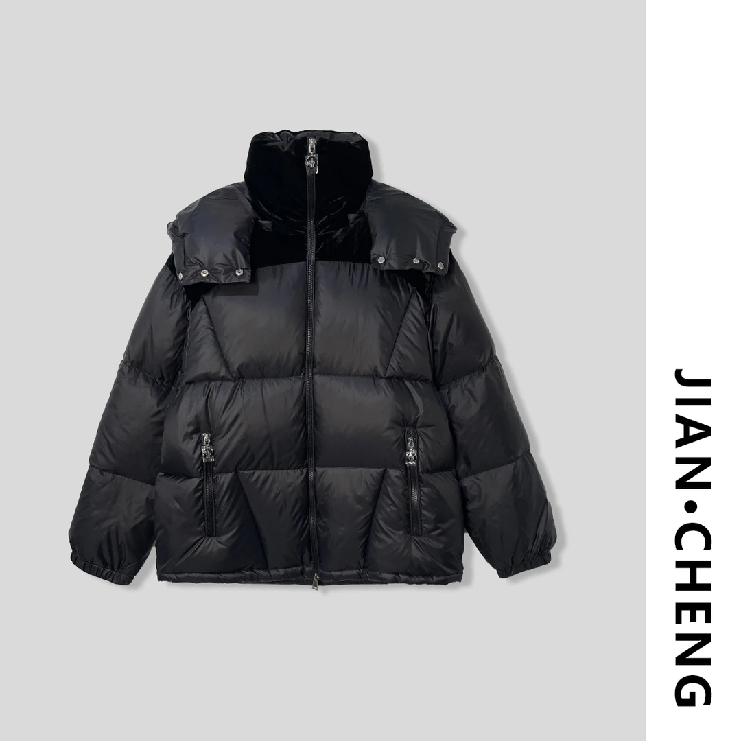 【简柽】  丝绒拼接夹克羽绒服  D312-A66-6120